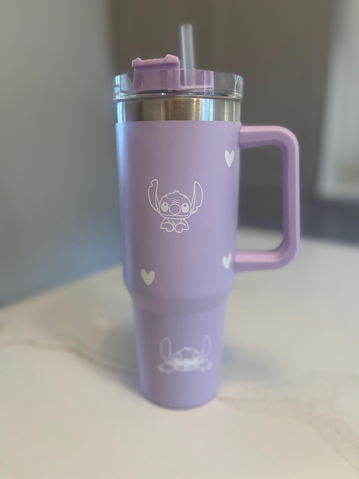 Lilo and Stitch Thermal Cup | Stitch Flask | Personalised Name Cup with lid & Straw | Lilo and Stitch Merch | Stitch Birthday Gift