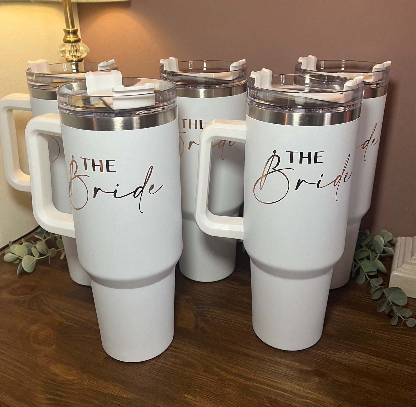 Bridal Party Travel Mug | Bride Gift | Bride Cold Cup / Tumbler | Bride / Hen / Wedding Travel Mug | Insulated Name Cup with Handle