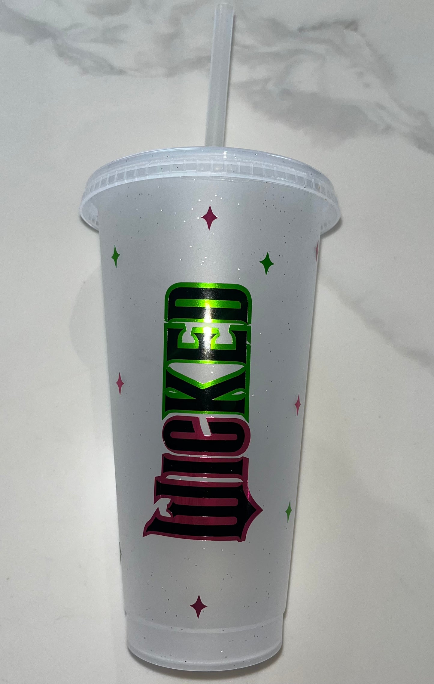 Wicked Cold Cup | Wicked Film Starbucks Tumbler | Personalised Name Wicked Cup with Straw | Glinda & Elphaba Merch | Wicked Birthday Gift