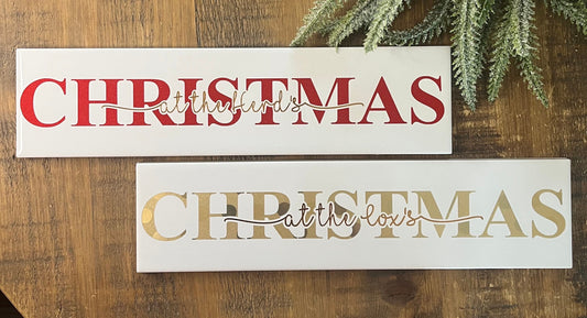 Christmas Personalised Family Sign I Christmas Welcome Sign Plaque/Tile | Personalised Christmas Decoration/Ornament | Festive gift