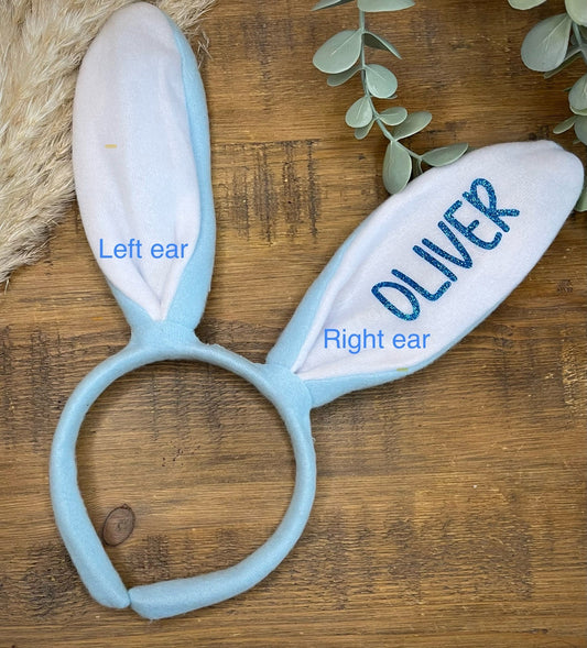 Easter Personalised Bunny Ears | Personalised Easter Bunny Headband | Kids Bunny Ears | Children’s Easter Gift | Personalsied Rabbit Ears