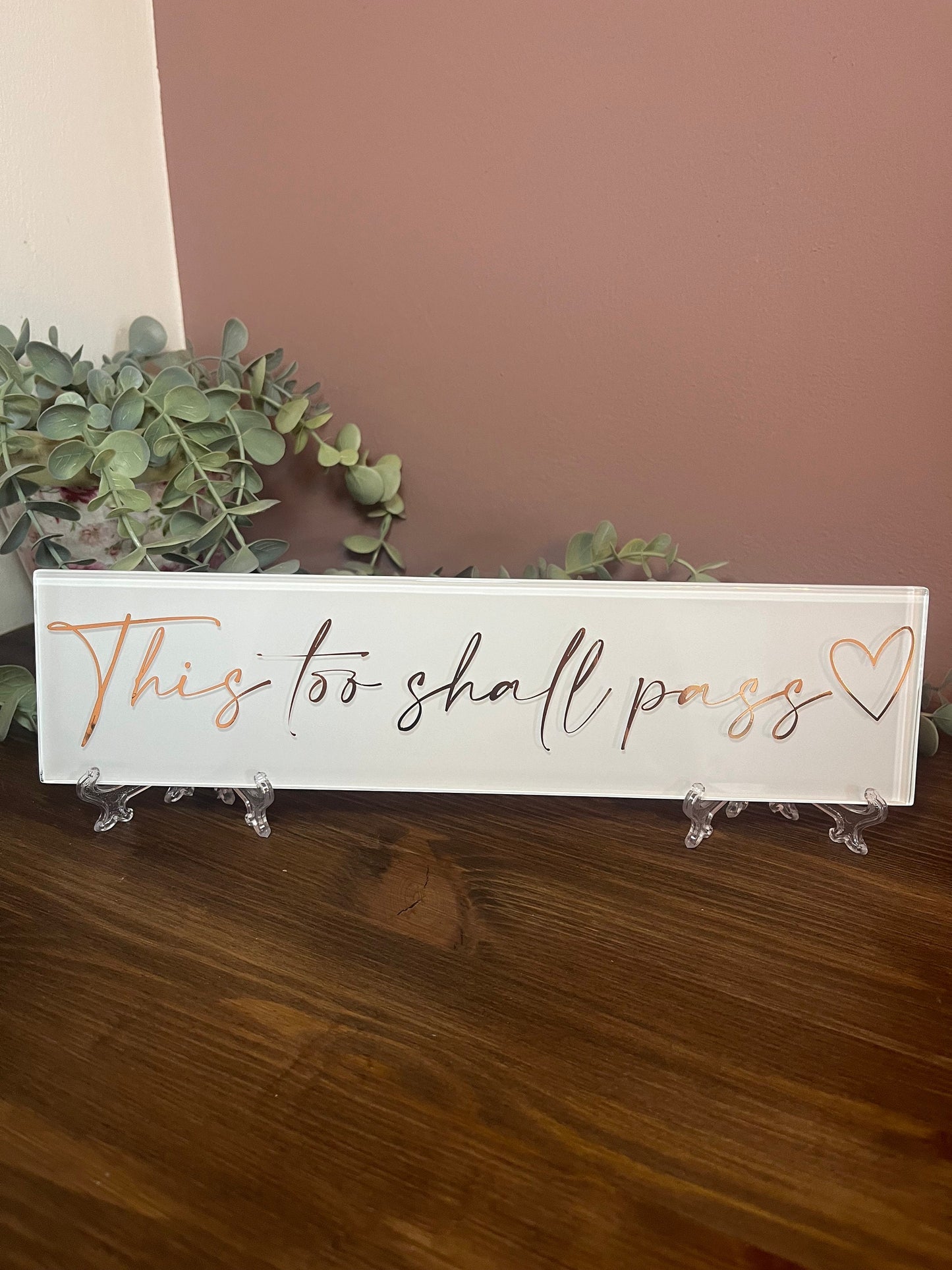 Home Motivational & Uplifting Plaque Gift | Get well soon sign | One day at a time tile | this too shall pass plaque | illness/cancer gift