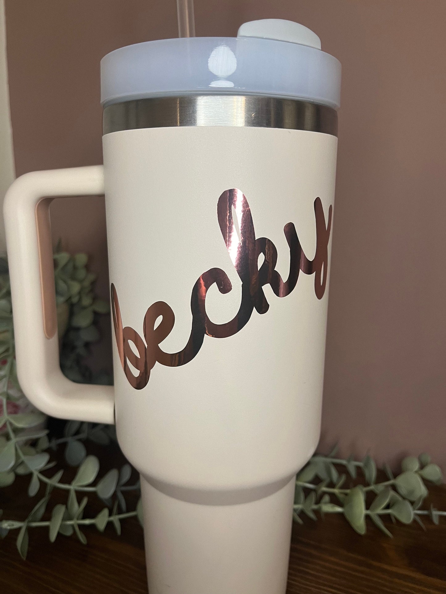 Name Insulated Travel Mug Personalised | Dupe Cold Cup / Tumbler | Bride Hen Wedding Travel Mug |Insulated Name Cup with Handle
