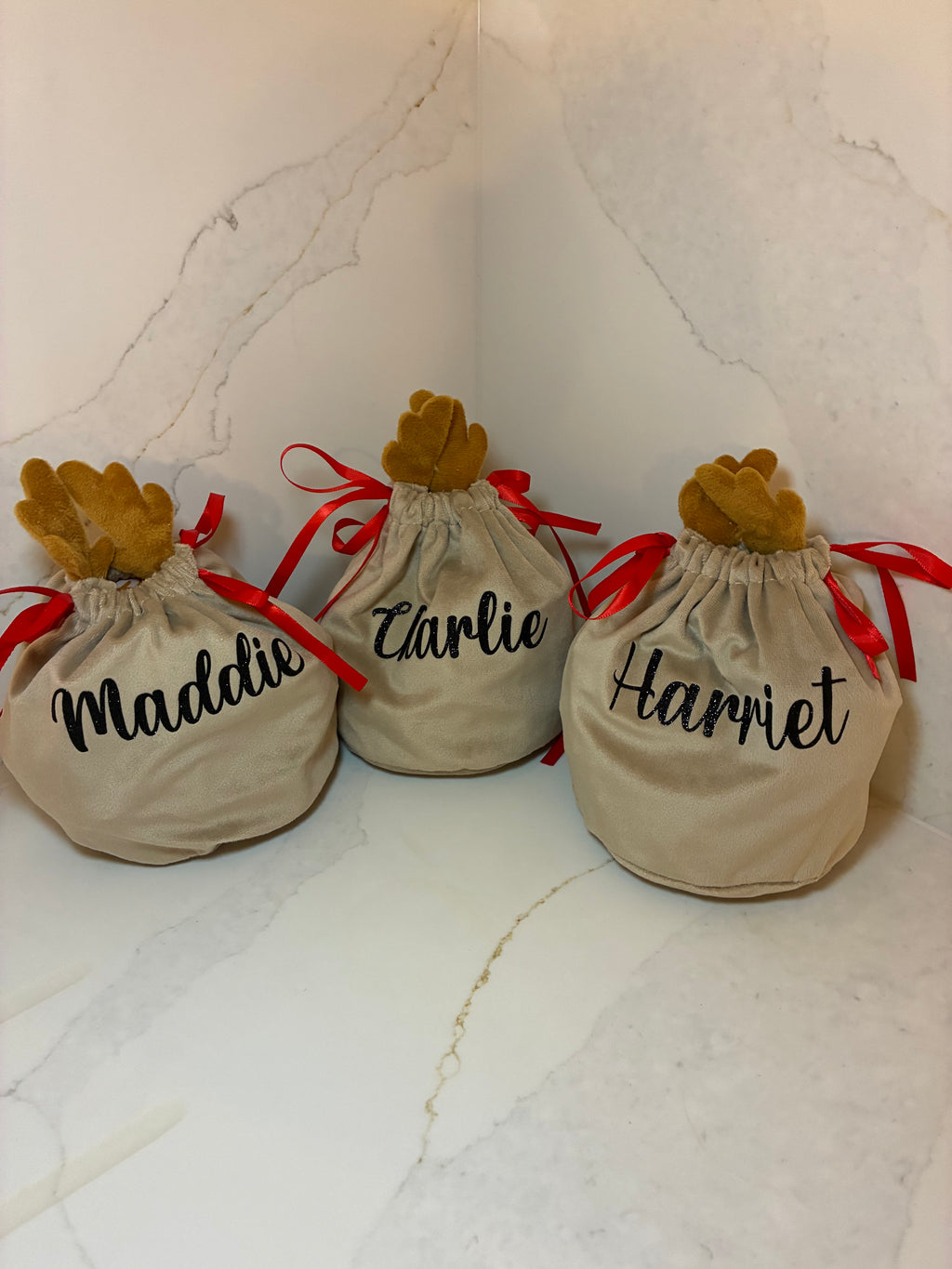 Personalised Reindeer Treat Bag & Reindeer food pouch