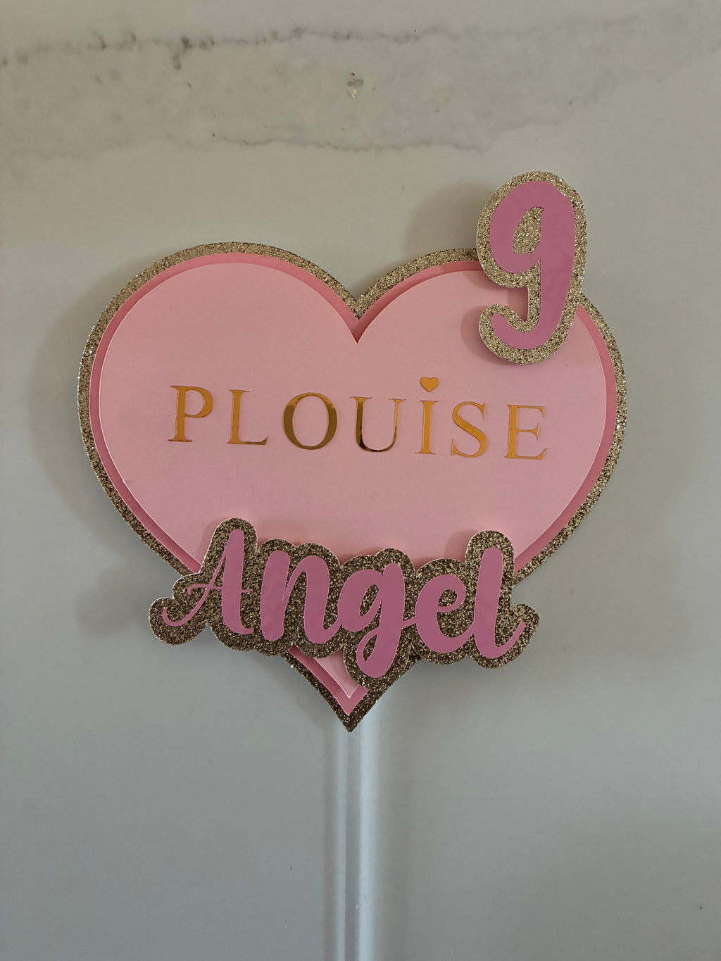 Personalised PLouise Glitter Cake Topper: Kids Party Decoration P Louise
