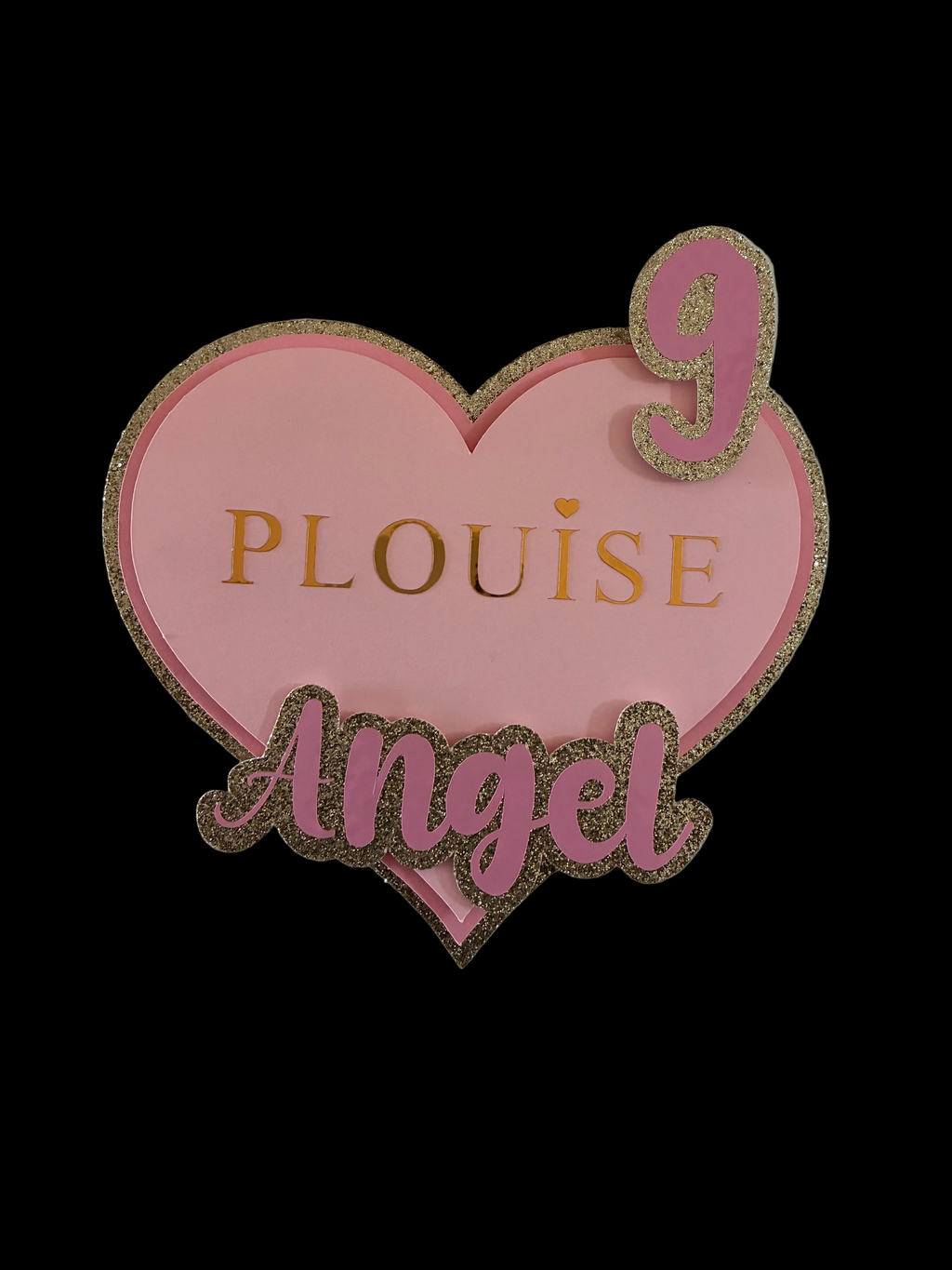 Personalised PLouise Glitter Cake Topper: Kids Party Decoration P Louise