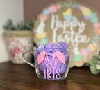 Easter Personalised Kids Mug  |  Easter Bunny Clear Cup  |  Children’s Easter Gift