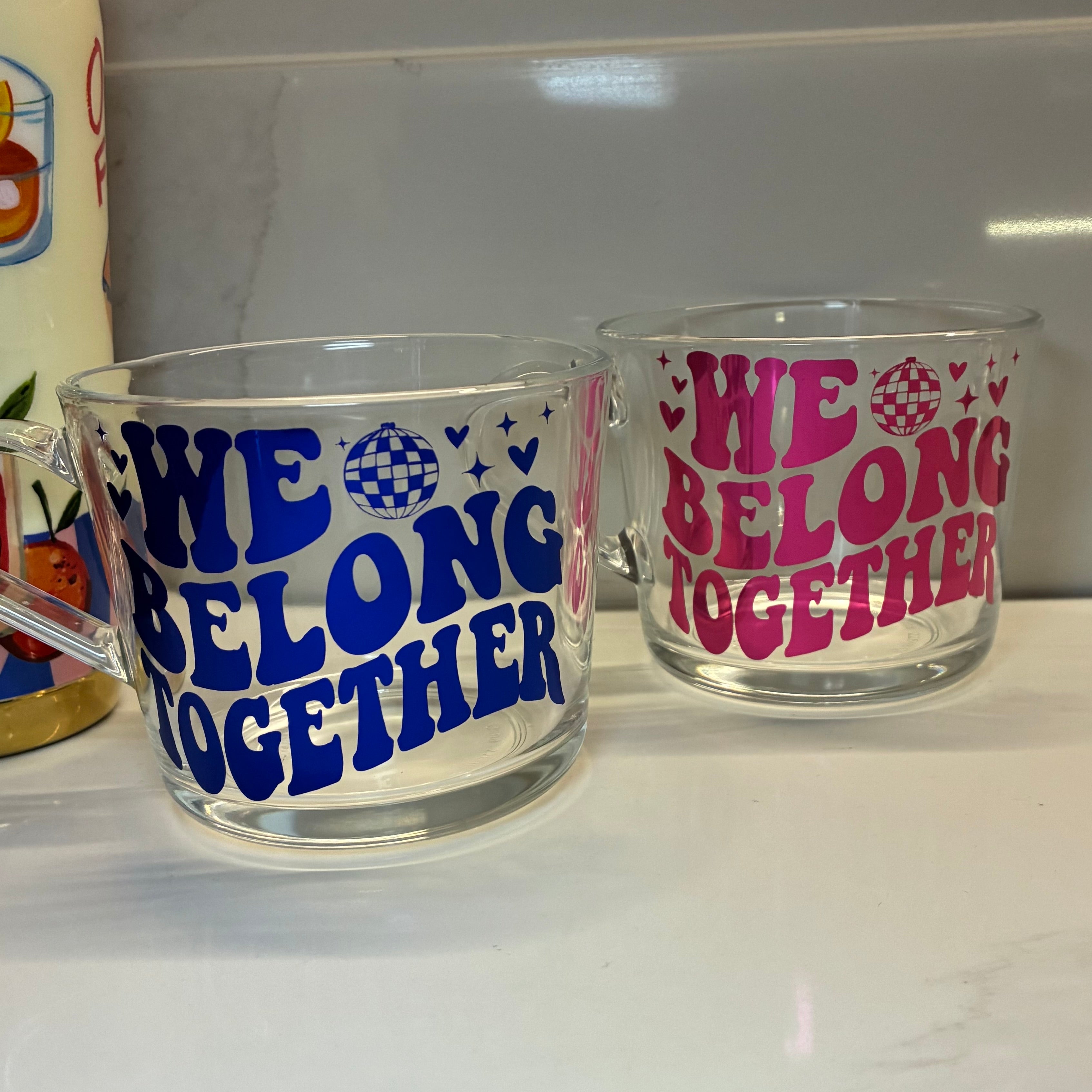 Harry Styles 'In My Harry Era' & ‘We Belong Together’ Clear Glass Mug- Kiss all the time. Disco, Occasionally Cup