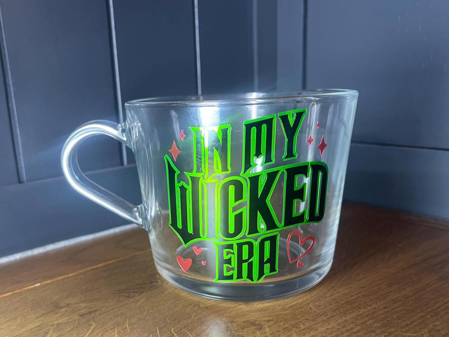 Wicked Clear Mug | In my Wicked Era Glass Cup | Wiked film themed cup/mug tea/coffee | Glinda & Elphaba Gift  |  Wicked Fan Merch