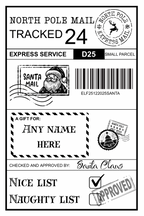 Personalised North Pole Christmas Postage Label, Santa Approved Delivery Sticker, Special Delivery Gift, Christmas Eve Box Kids