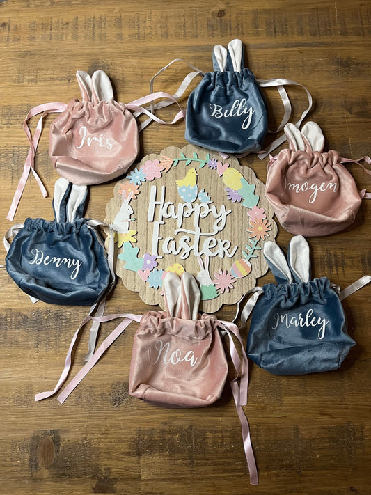 Easter Bunny Bags  |  Personalised Easter Treat Bags  |  Kids Easter Gift  |  Children’s Easter Bag/pouch