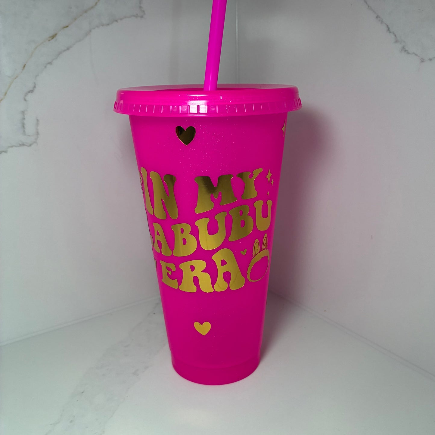 In My Labubu Era Cup | Kawaii Reusable Cold Cup with Straw | Labubu Inspired Drinkware