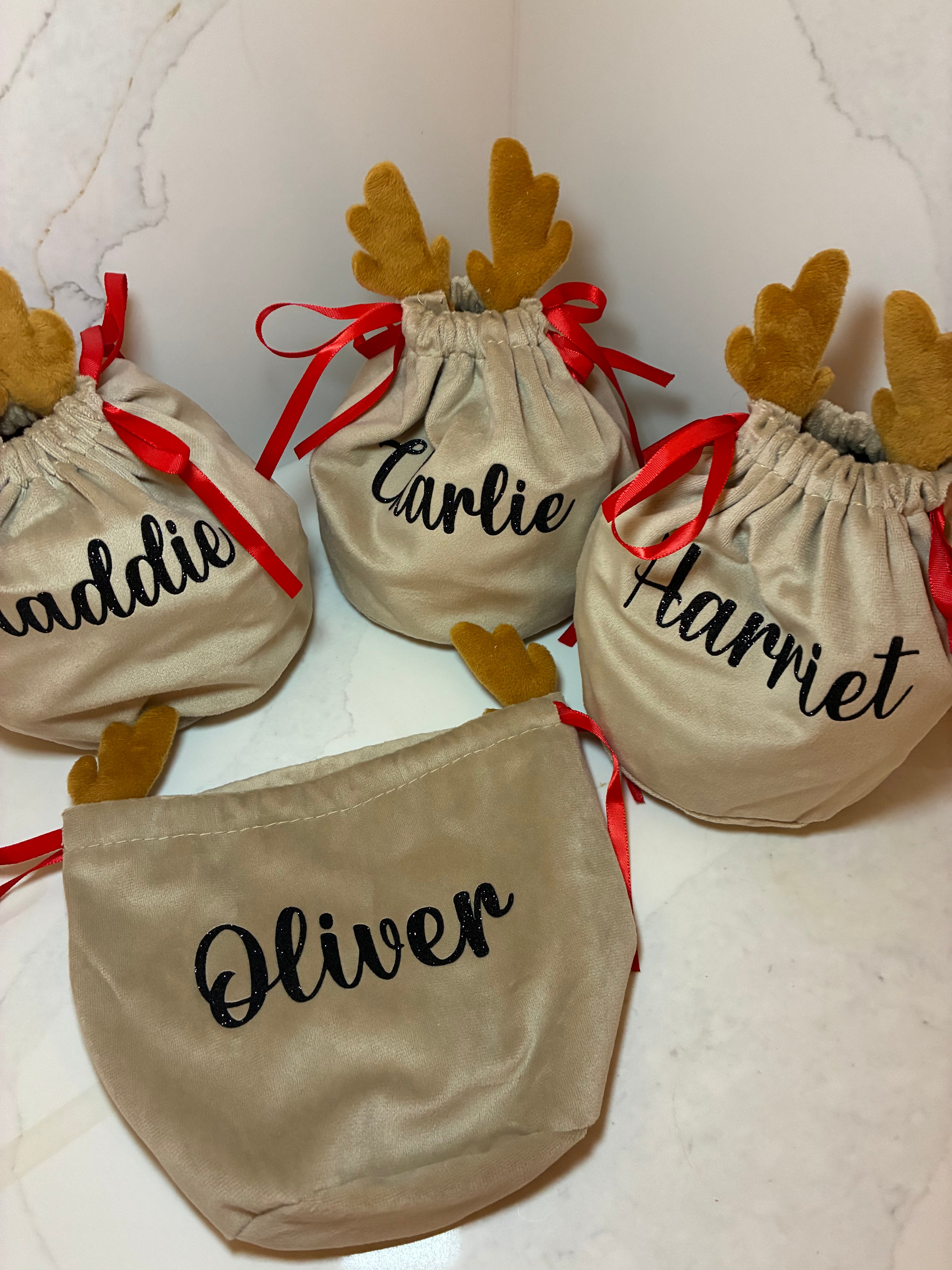 Personalised Reindeer Treat Bag & Reindeer food pouch