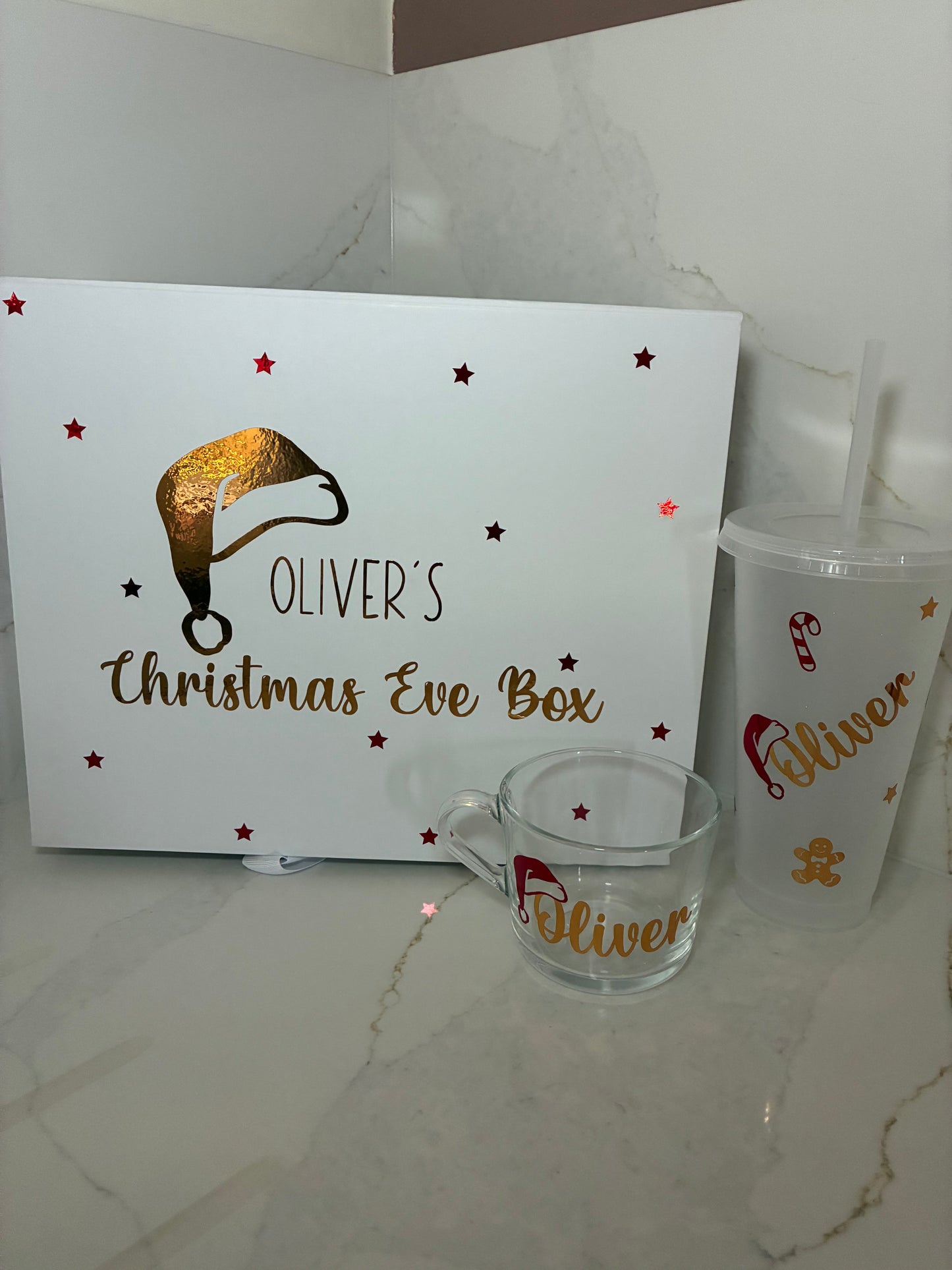 Personalised Christmas Cold Cup: Festive Tumbler with Straw