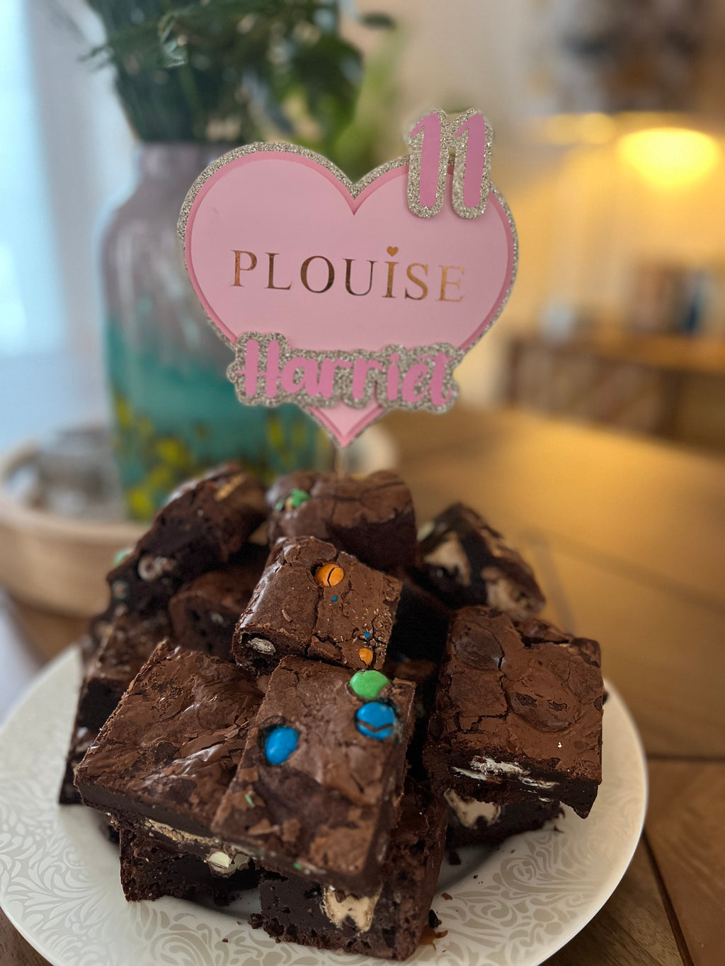Personalised PLouise Glitter Cake Topper: Kids Party Decoration P Louise