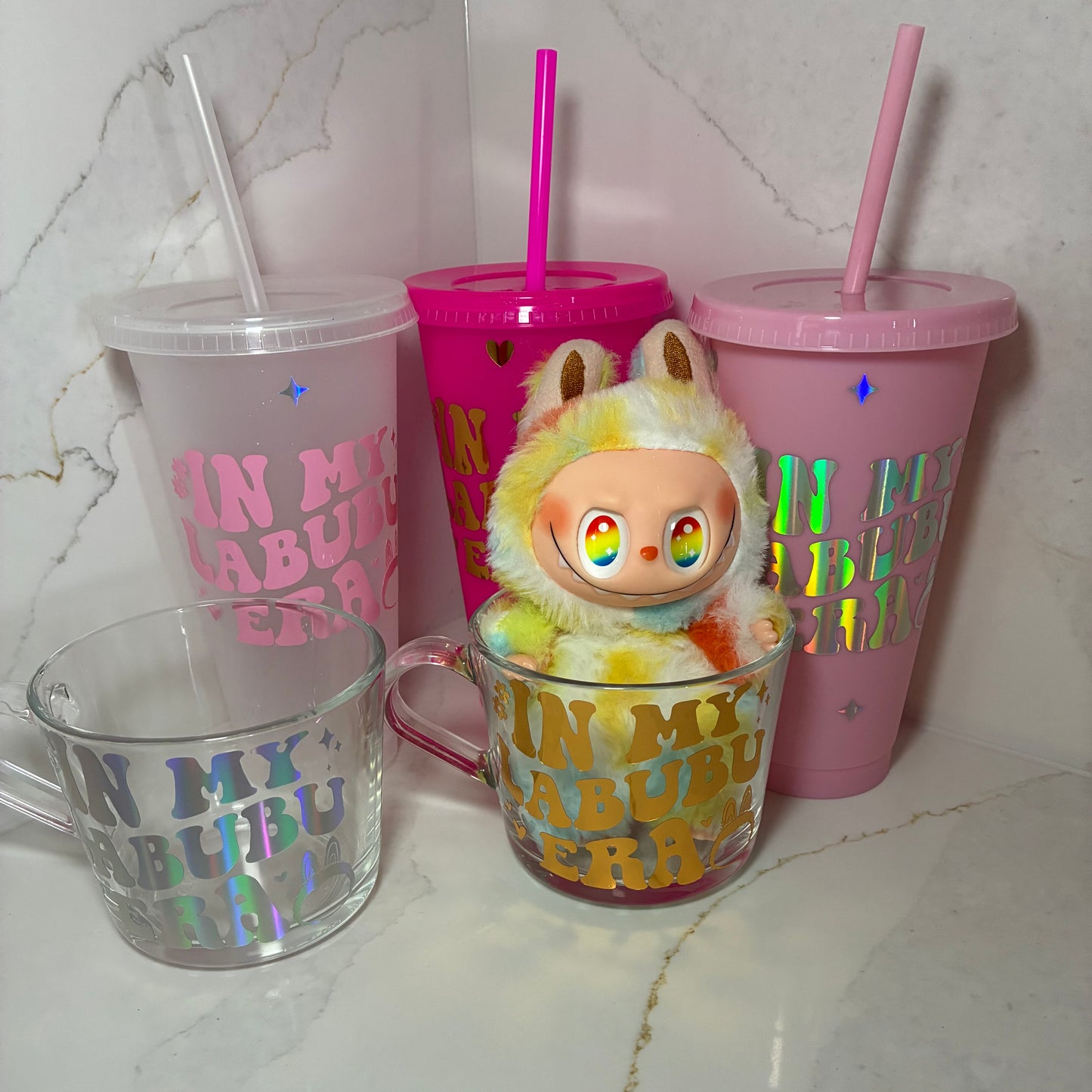 In My Labubu Era Cup | Kawaii Reusable Cold Cup with Straw | Labubu Inspired Drinkware