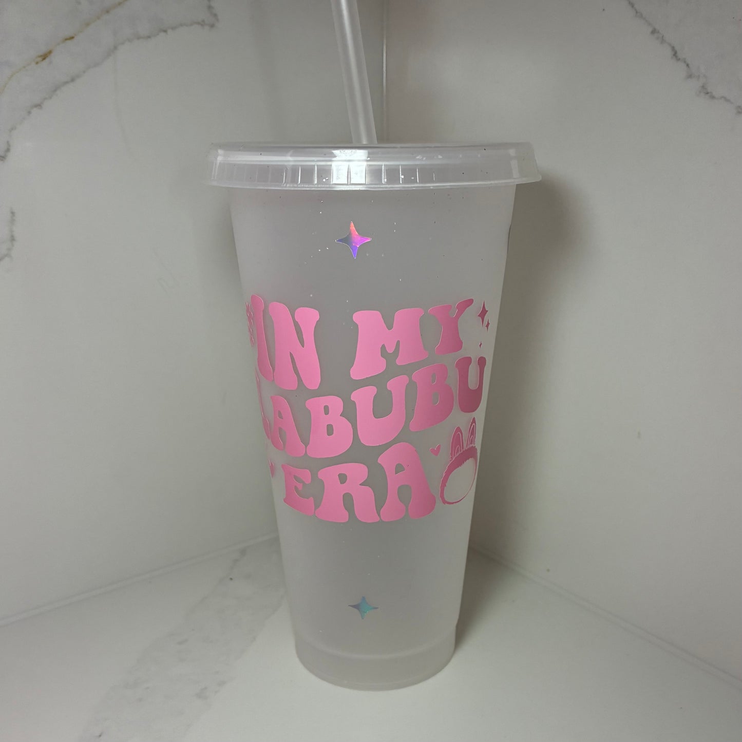 In My Labubu Era Cup | Kawaii Reusable Cold Cup with Straw | Labubu Inspired Drinkware