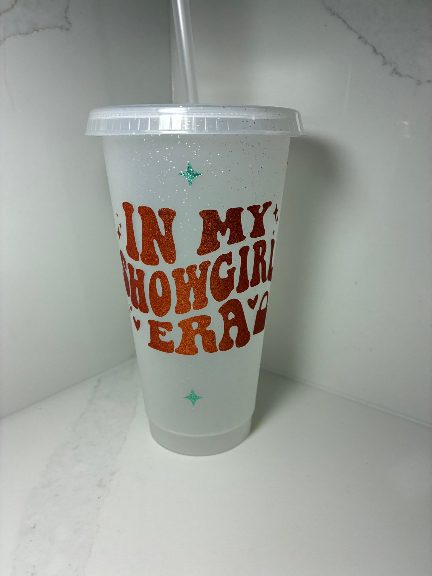 Life of a Showgirl Swiftie Cold Cup: Personalised Tumbler with Straw