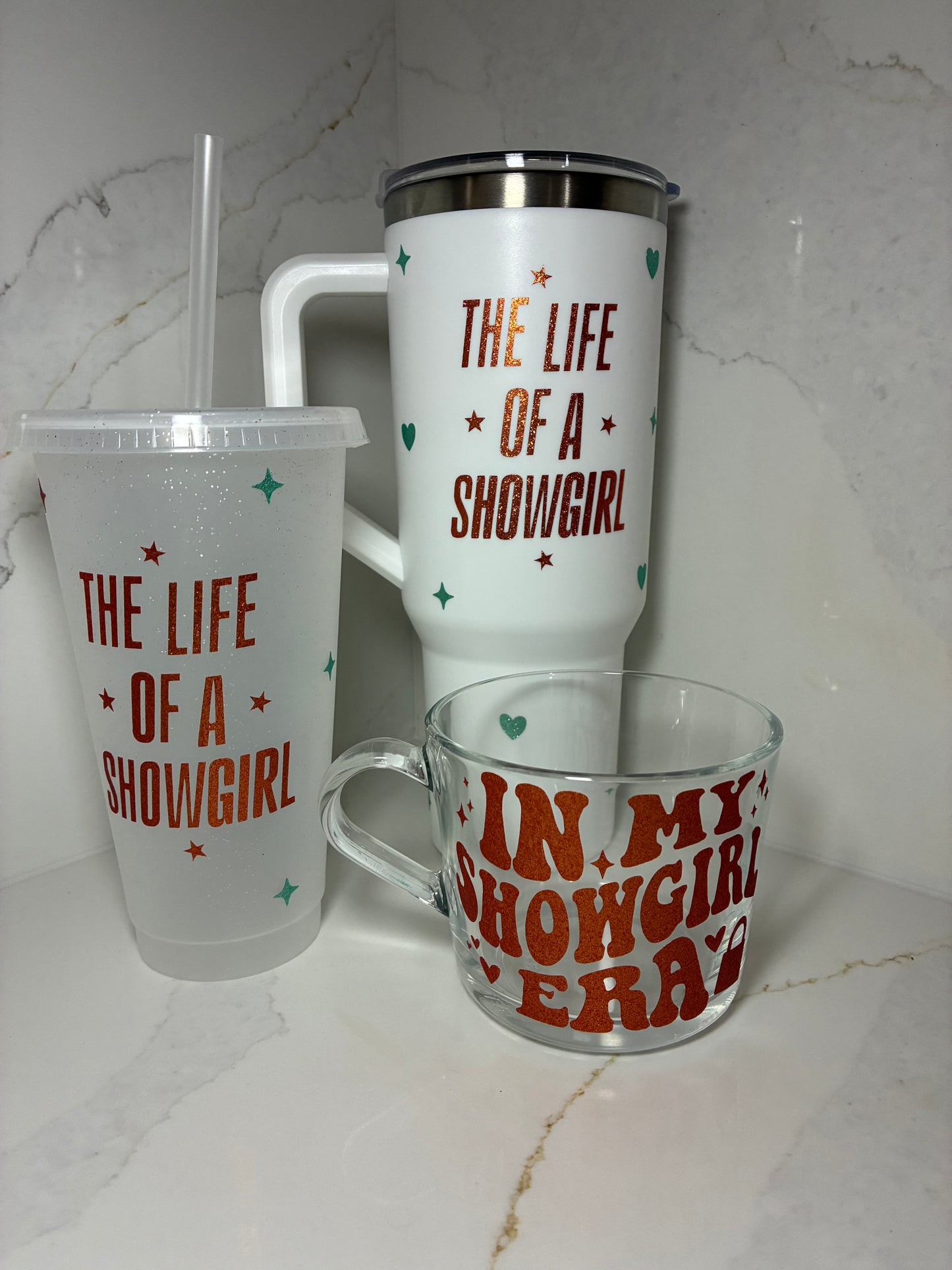 Life of a Showgirl Swiftie Cold Cup: Personalised Tumbler with Straw