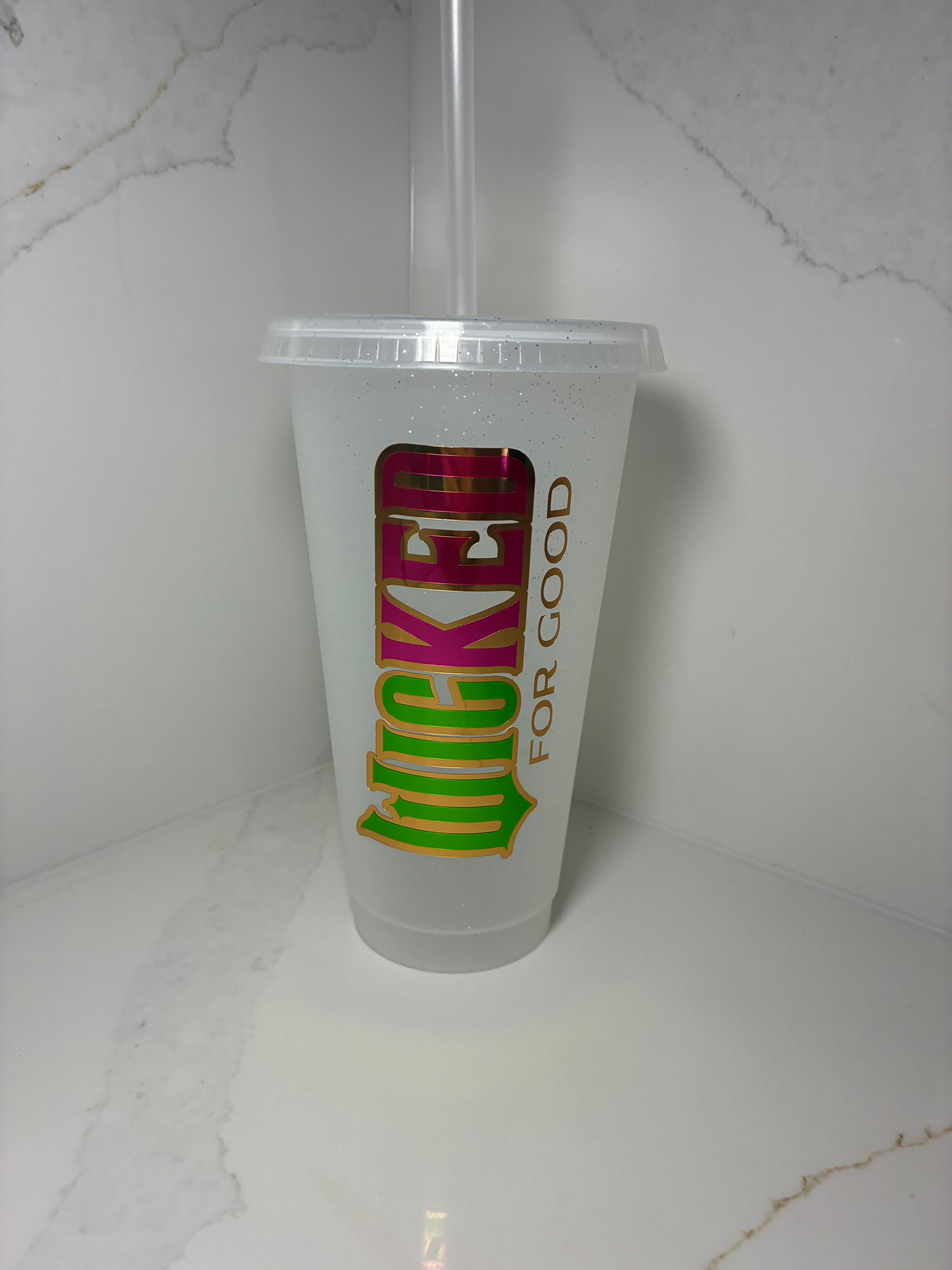 Wicked Cold Cup | Wicked Film Starbucks Tumbler | Personalised Name Wicked Cup with Straw | Glinda & Elphaba Merch |  Wicked Birthday Gift