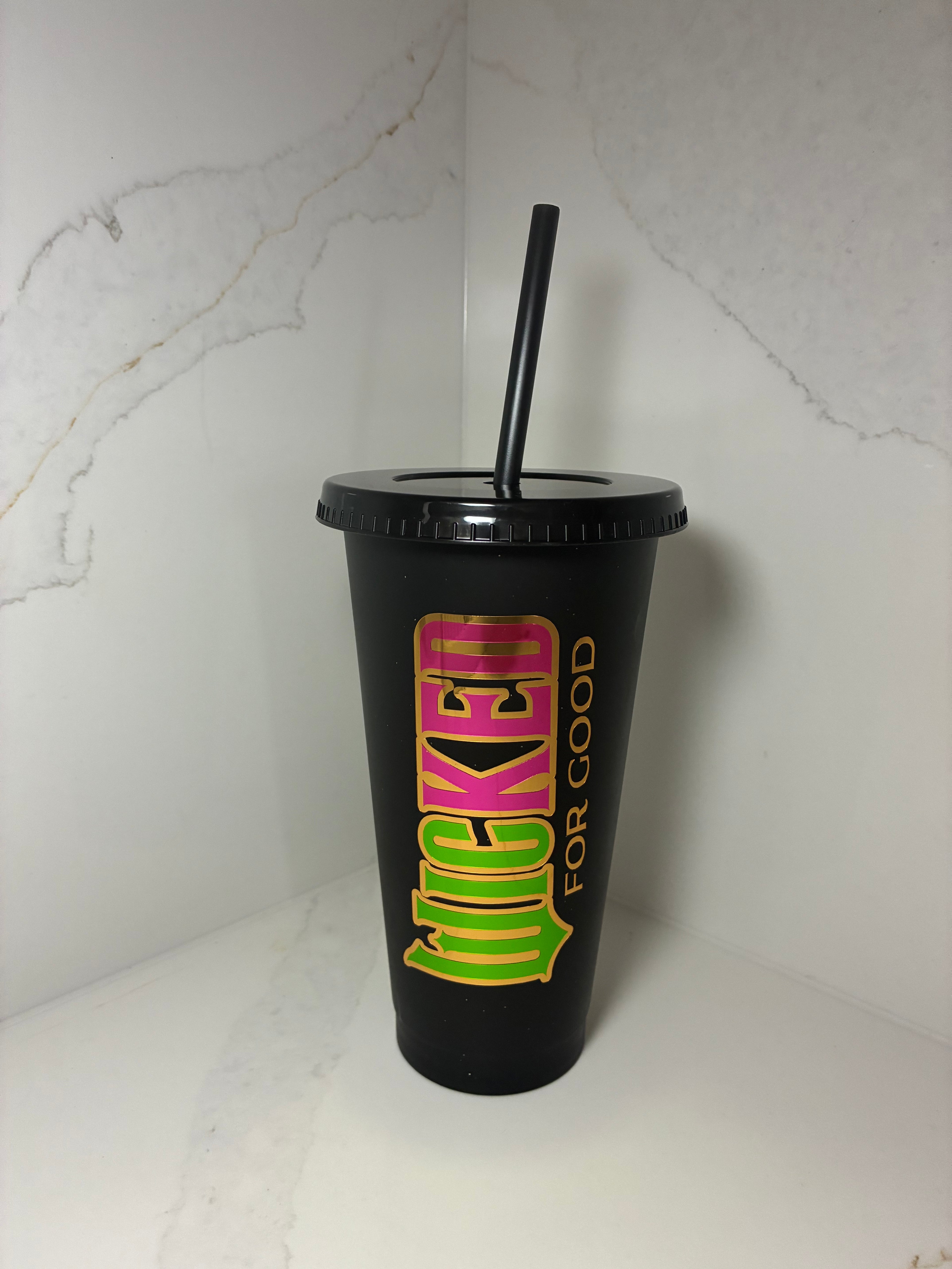 Wicked Cold Cup | Wicked Film Starbucks Tumbler | Personalised Name Wicked Cup with Straw | Glinda & Elphaba Merch |  Wicked Birthday Gift
