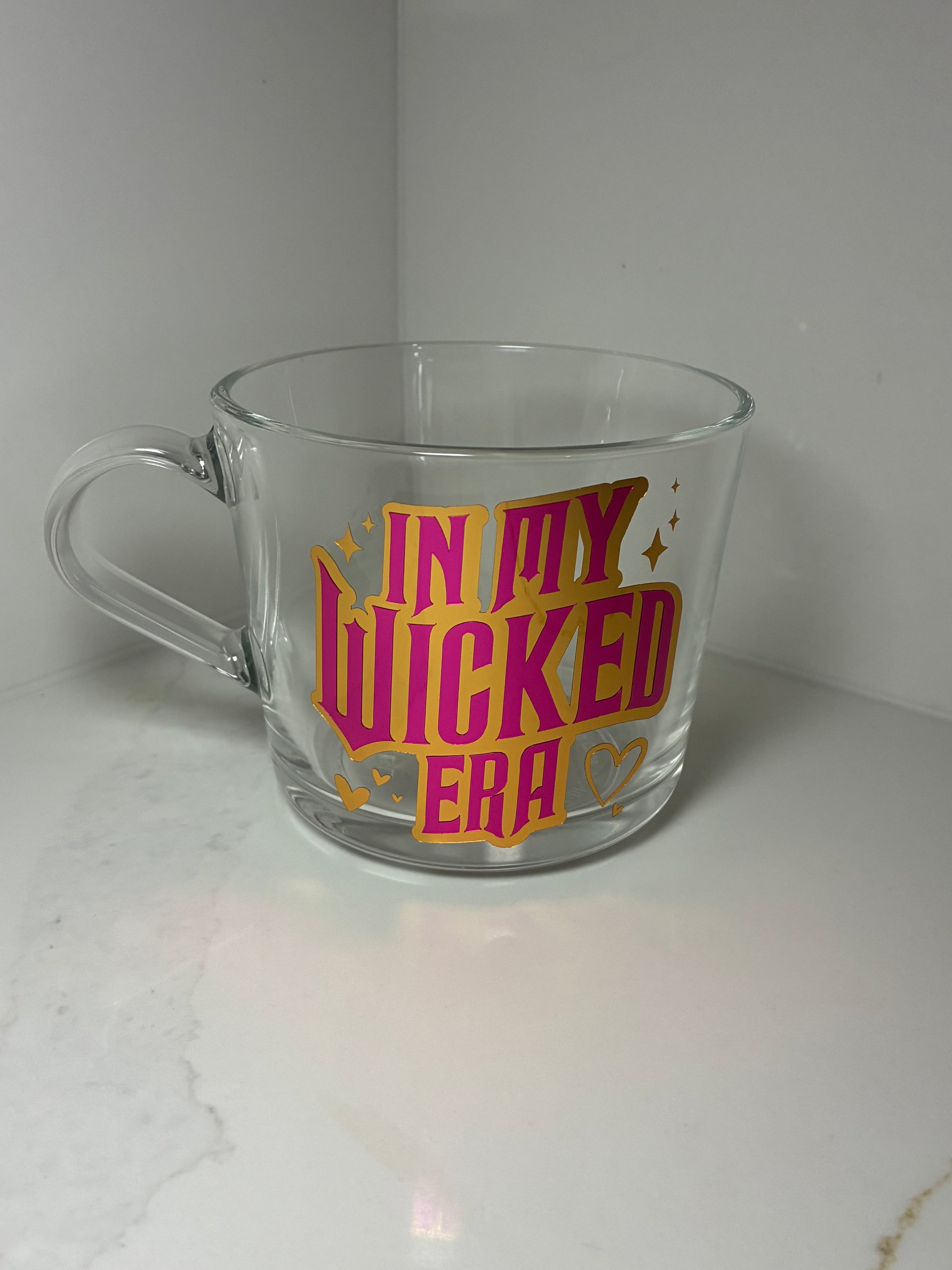 Wicked Clear Mug | In my Wicked Era Glass Cup | Wiked film themed cup/mug tea/coffee | Glinda & Elphaba Gift  |  Wicked Fan Merch