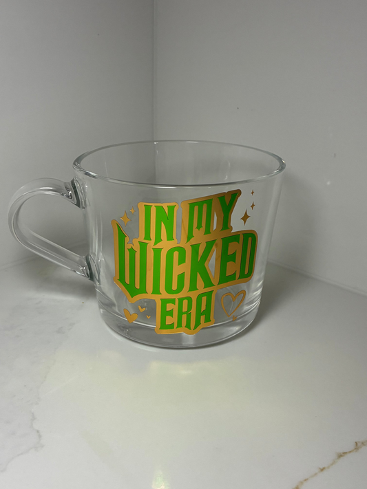 Wicked Clear Mug | In my Wicked Era Glass Cup | Wiked film themed cup/mug tea/coffee | Glinda & Elphaba Gift  |  Wicked Fan Merch
