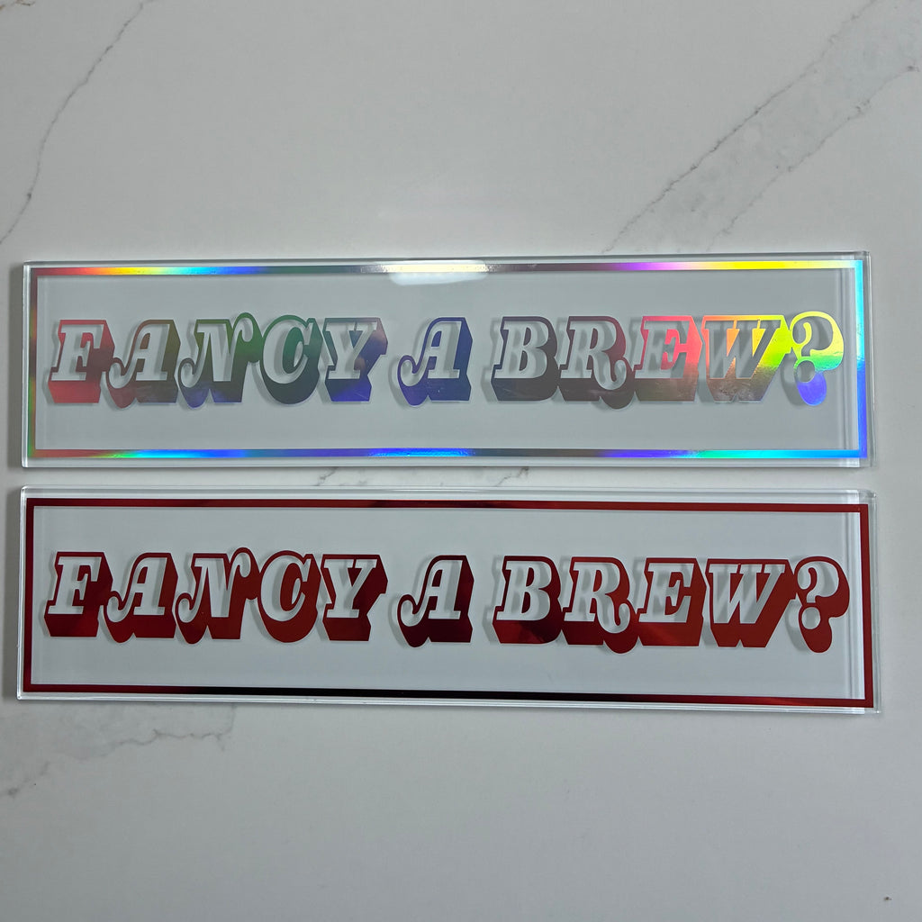 Personalised Retro Glass Statement Sign & Wall Art