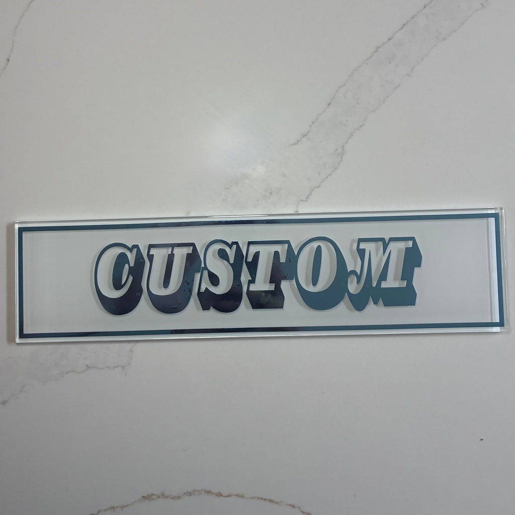 Personalised Retro Glass Statement Sign & Wall Art