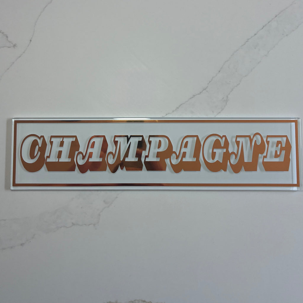 Personalised Retro Glass Statement Sign & Wall Art