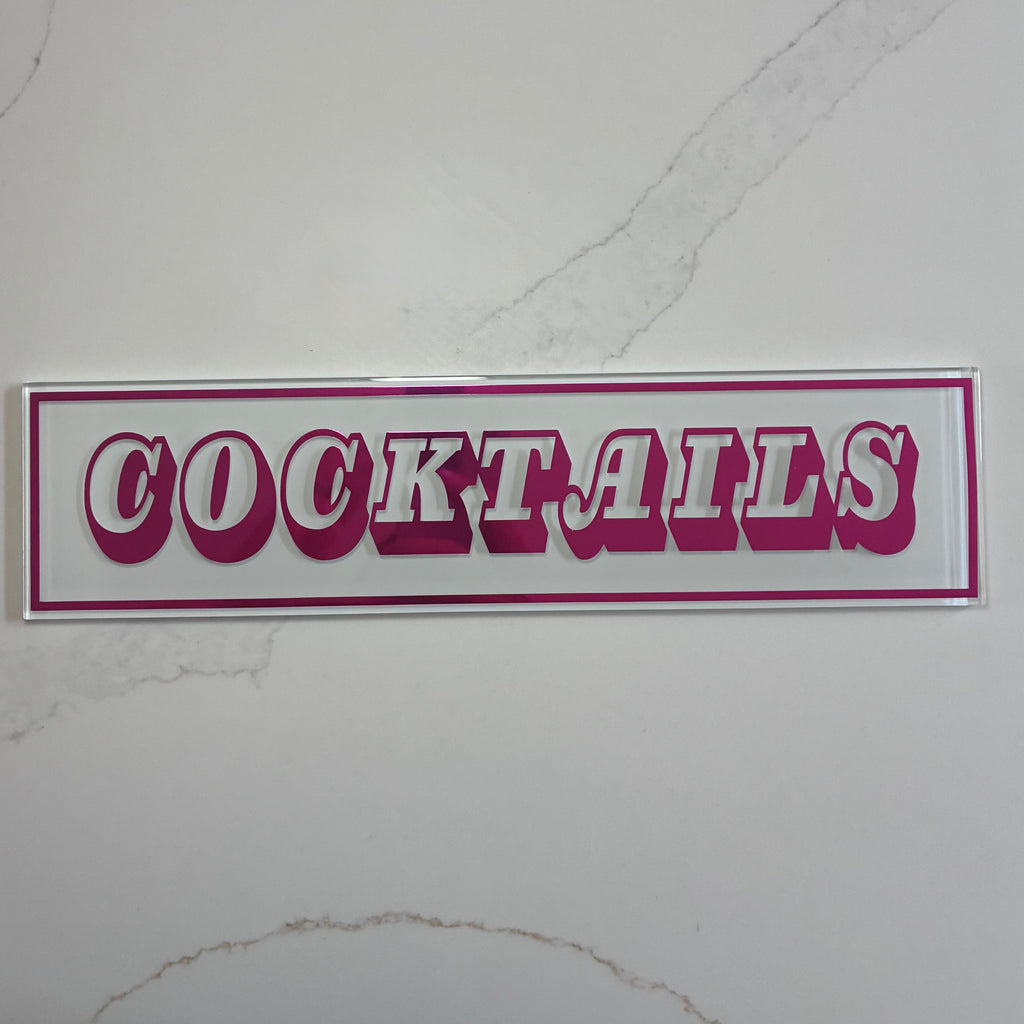 Personalised Retro Glass Statement Sign & Wall Art