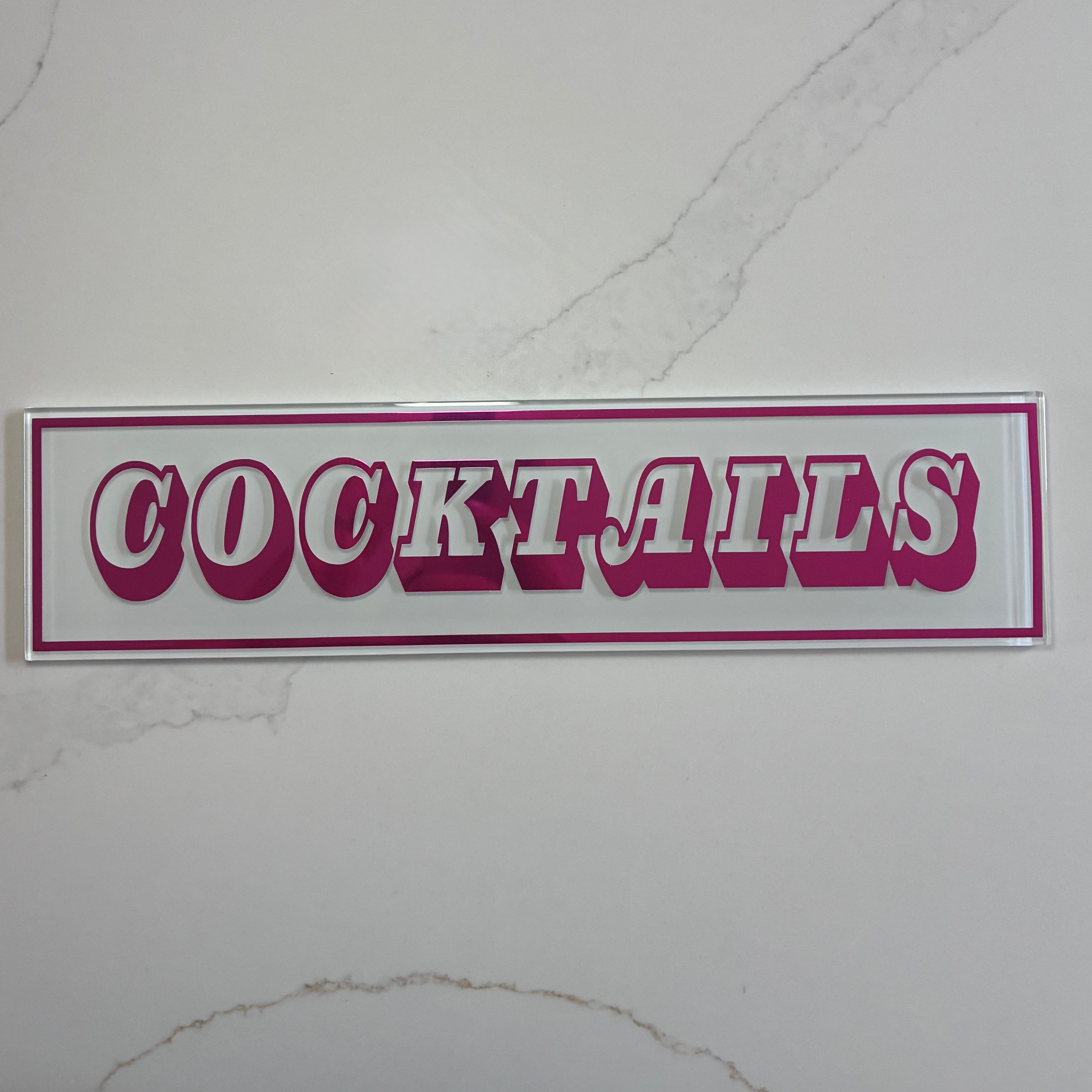 Personalised Retro Glass Statement Sign & Wall Art