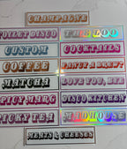 Personalised Retro Glass Statement Sign & Wall Art