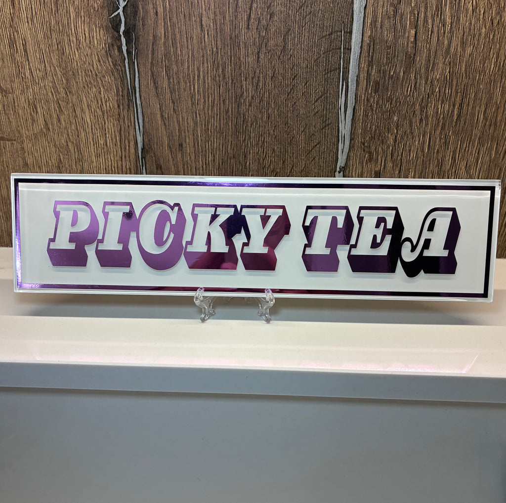 Personalised Retro Glass Statement Sign & Wall Art