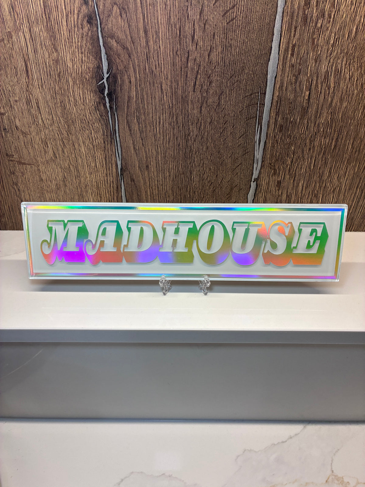 Personalised Retro Glass Statement Sign & Wall Art