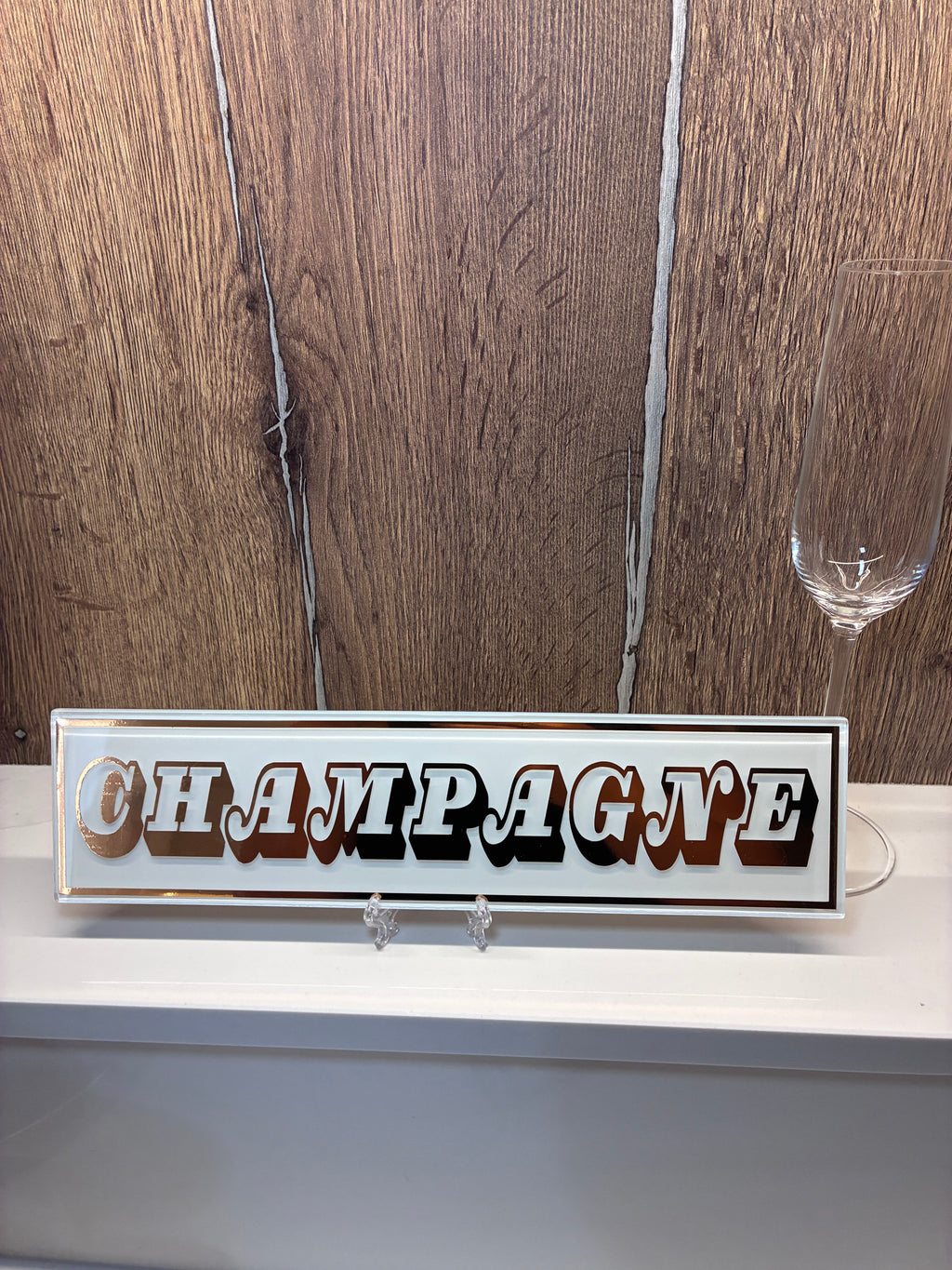Personalised Retro Glass Statement Sign & Wall Art