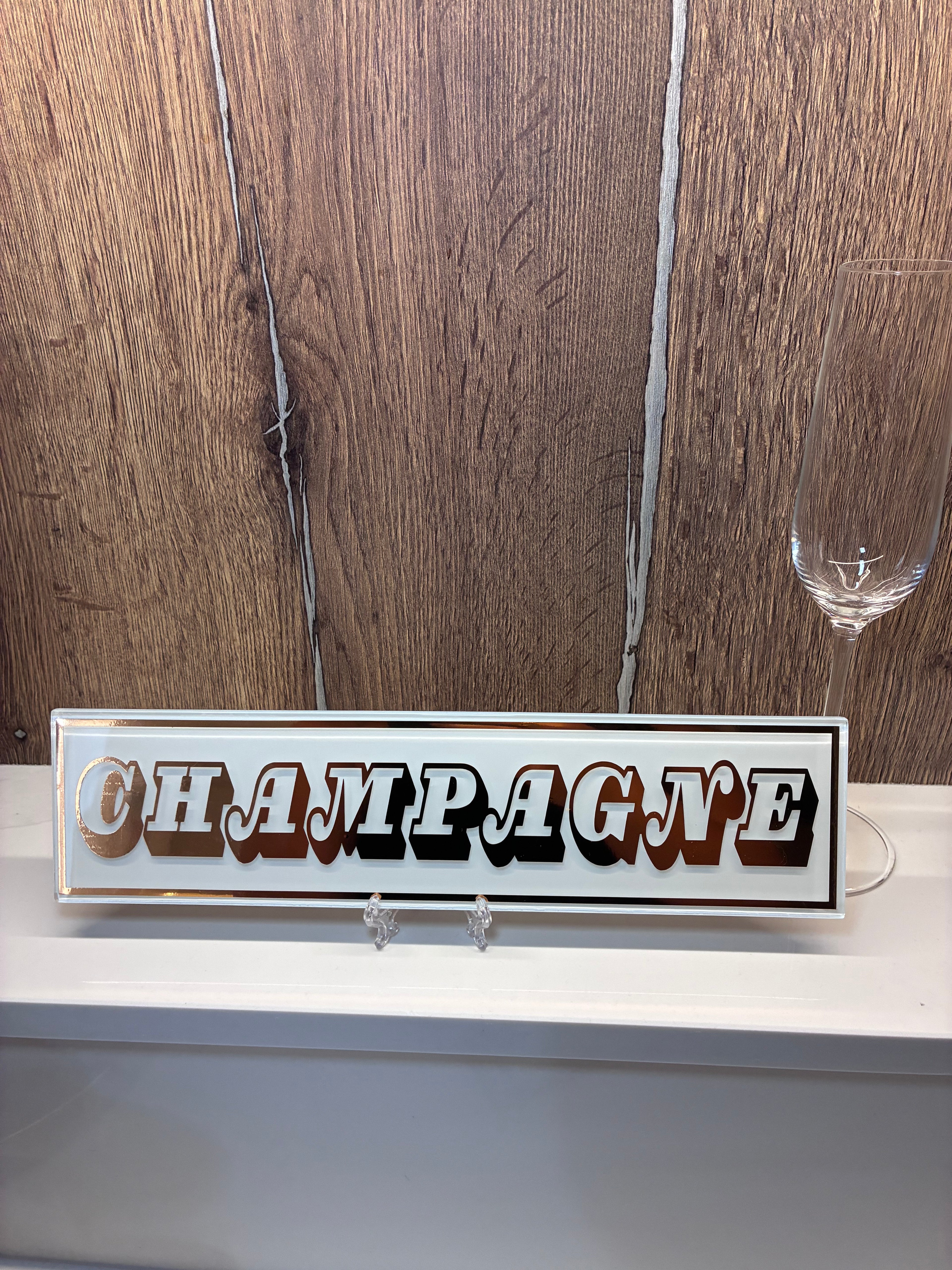 Personalised Retro Glass Statement Sign & Wall Art