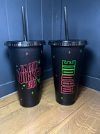 Wicked Cold Cup | Wicked Film Starbucks Tumbler | Personalised Name Wicked Cup with Straw | Glinda & Elphaba Merch |  Wicked Birthday Gift