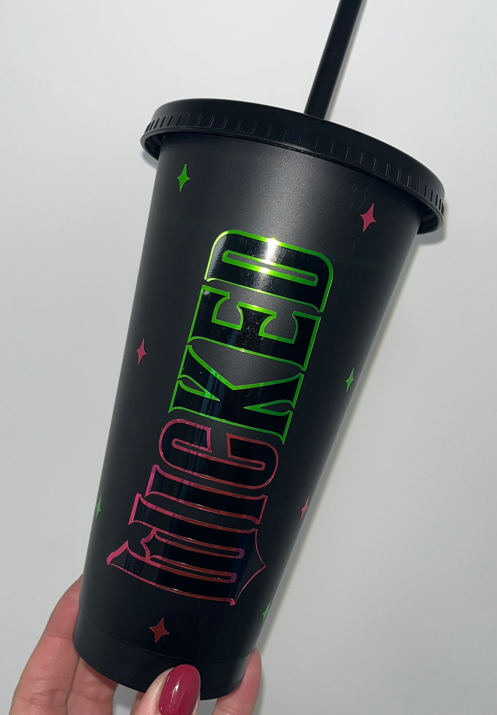 Wicked Cold Cup | Wicked Film Starbucks Tumbler | Personalised Name Wicked Cup with Straw | Glinda & Elphaba Merch |  Wicked Birthday Gift