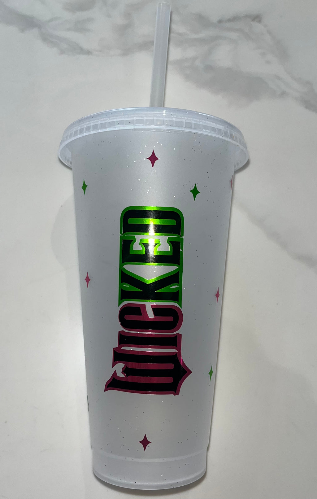 Wicked Cold Cup | Wicked Film Starbucks Tumbler | Personalised Name Wicked Cup with Straw | Glinda & Elphaba Merch |  Wicked Birthday Gift