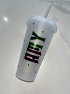 Wicked Cold Cup | Wicked Film Starbucks Tumbler | Personalised Name Wicked Cup with Straw | Glinda & Elphaba Merch |  Wicked Birthday Gift