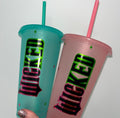 Wicked Cold Cup | Wicked Film Starbucks Tumbler | Personalised Name Wicked Cup with Straw | Glinda & Elphaba Merch |  Wicked Birthday Gift