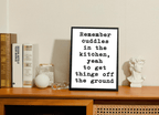 Arctic Monkeys Cuddles In The Kitchen Typography Wall Art Print, Song Lyric Quote Wall Art, Framed A5 Poster Typewriter Font with Vinyl - The Crafty Bee
