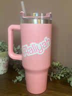 Barbie Personalised Insulated Travel Mug | Pink Barbie Dupe Thermal Mug | Birthday/Hen Travel Mug | Barbie Movie Cup - The Crafty Bee