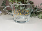 Bridal Party mug | Wedding Morning Cups | Bridesmaid mug gift | Maid of Honour coffee cup | Bridal party personalised clear cup | Bride gift - The Crafty Bee