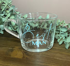 Bridal Party mug | Wedding Morning Cups | Bridesmaid mug gift | Maid of Honour coffee cup | Bridal party personalised clear cup | Bride gift - The Crafty Bee