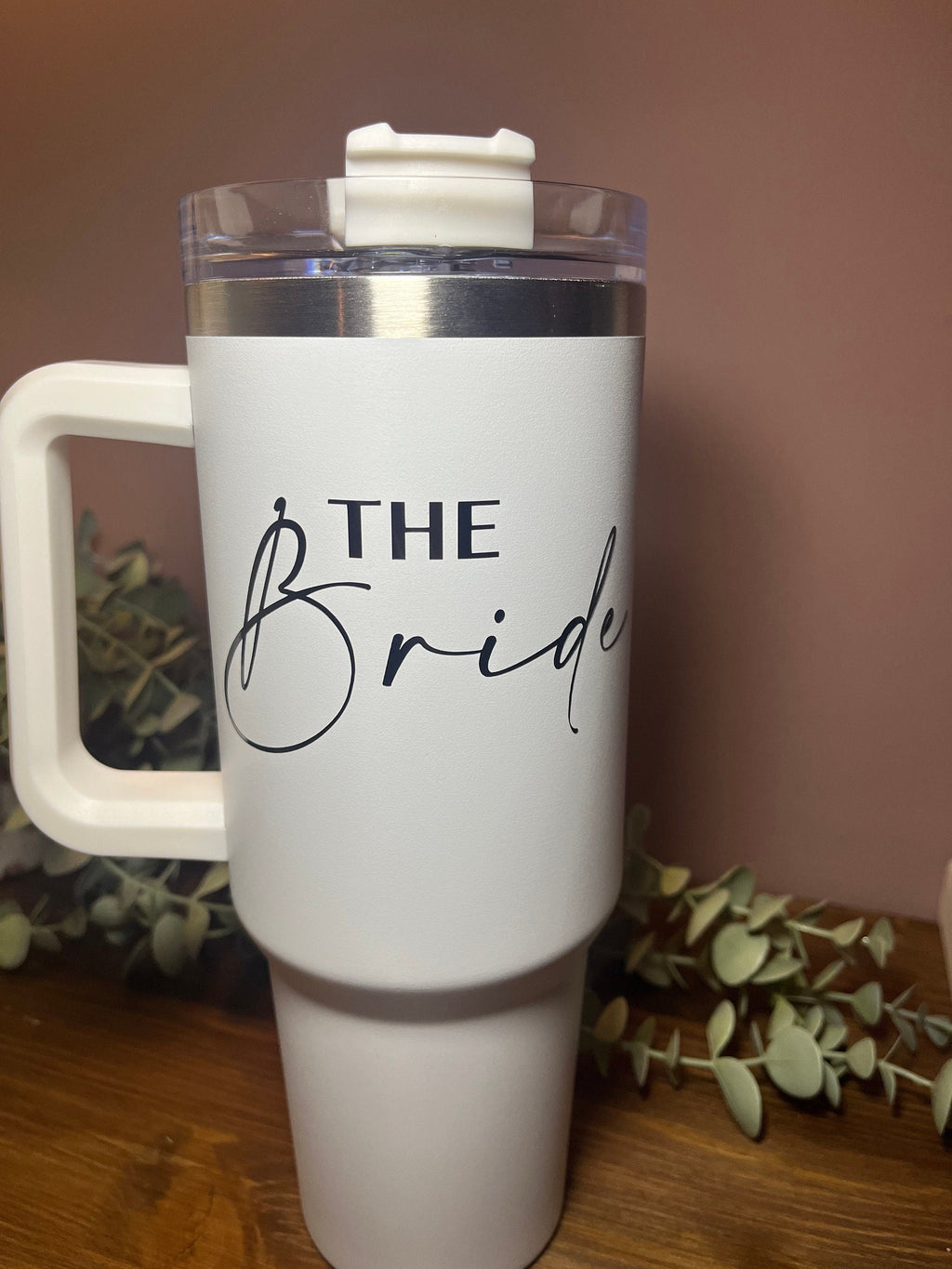Bridal Party Travel Mug | Bride Gift | Bride Cold Cup / Tumbler | Bride / Hen / Wedding Travel Mug | Insulated Name Cup with Handle - The Crafty Bee