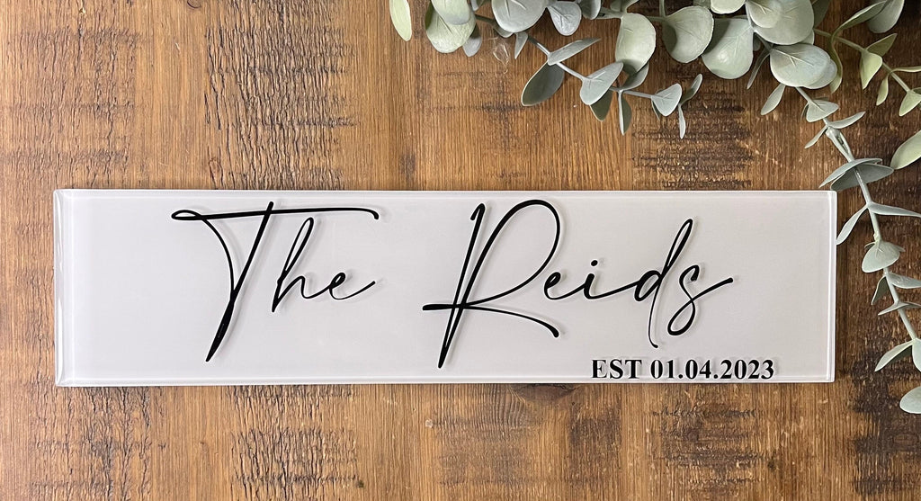 Bridal Personalised Wedding Gift for Home I Personalised Wedding Plaque/Tile/Sign | Wedding Day Present | Top Table Wedding Sign/ Newlyweds Gift - The Crafty Bee