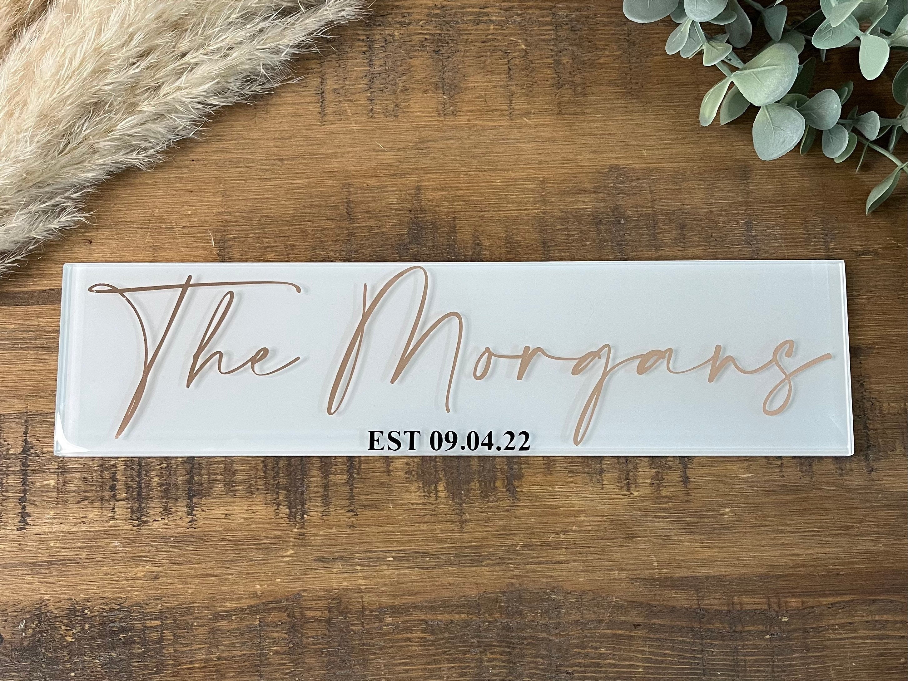 Bridal Personalised Wedding Gift for Home I Personalised Wedding Plaque/Tile/Sign | Wedding Day Present | Top Table Wedding Sign/ Newlyweds Gift - The Crafty Bee