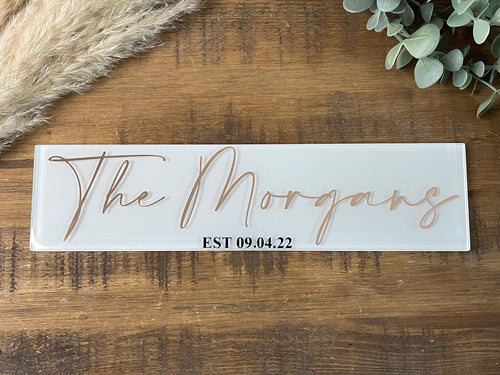 Bridal Personalised Wedding Gift for Home I Personalised Wedding Plaque/Tile/Sign | Wedding Day Present | Top Table Wedding Sign/ Newlyweds Gift - The Crafty Bee